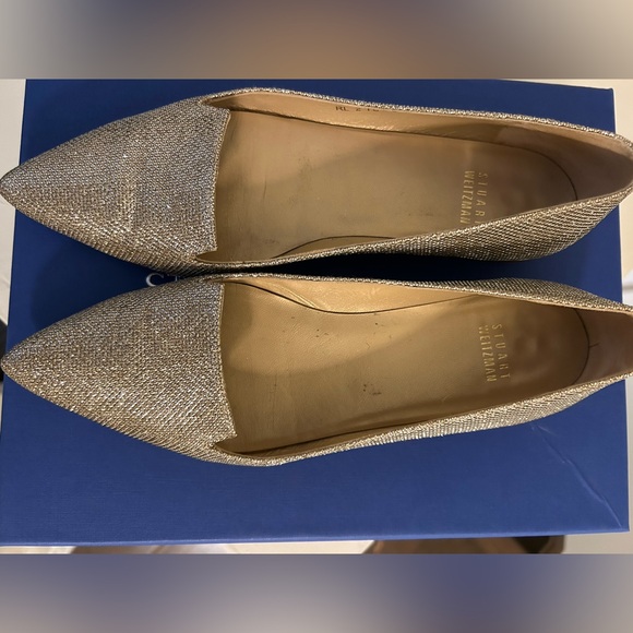 Silver sparky Stuart Weitzman flats - Picture 2 of 3
